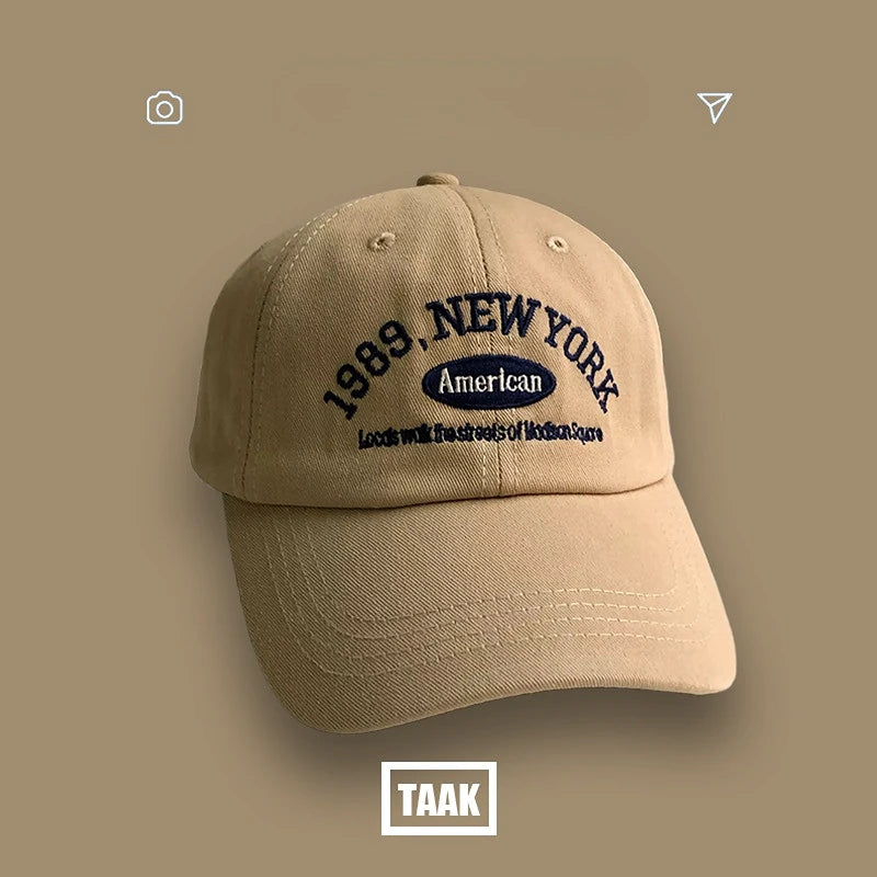 Retro Nostalgia Embroidered Baseball Caps Spring Autumn Women Men Leisure Peaked