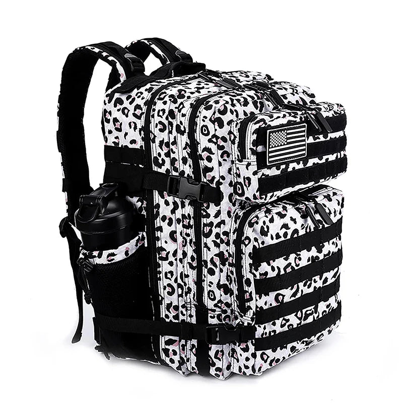 LHI 45L Tactical Backpack for Men and Women Large Athlete Gym Bag Outdoor Sports Hiking Survival Rucksack with Bottle Holder