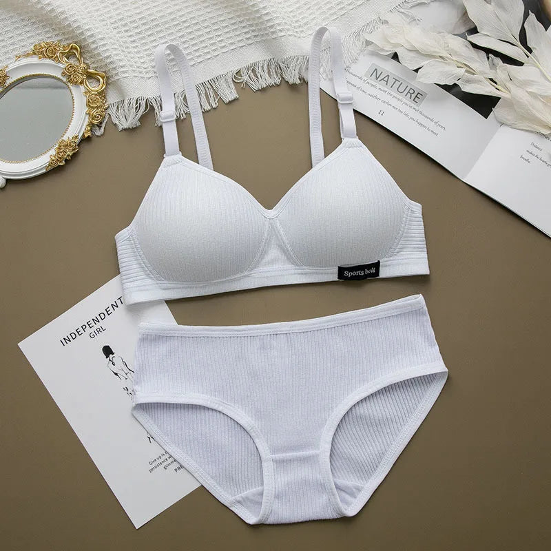Women Seamless Bra Panties Set Stretch Sport Bra Thong Briefs