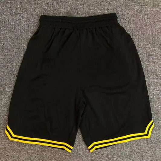 Men's Shorts Black And Yellow Patchwork No.8 And 24 Basketball Pants Casual