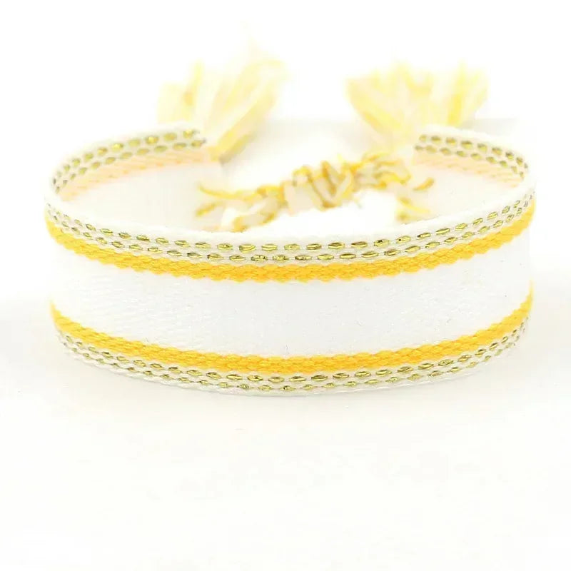 Ethnic Personality Braided Fabric Bracelet for Women Bohemian Adjustable Bracelet Handmade Wrist Bracelet Tassel Fashion Jewelry