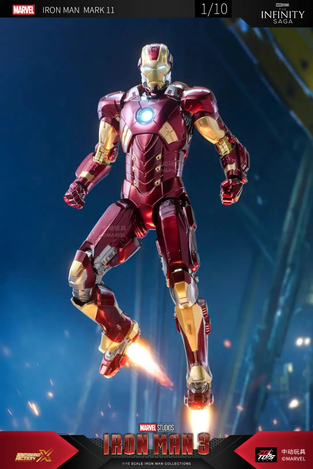 Original ZD Toys Iron Man Tony Stark MK9 MK14 MK12 MK27 MK15 MK35 MK22 MK40 Hammerhead Action Figure Anime Collect Model Gifts