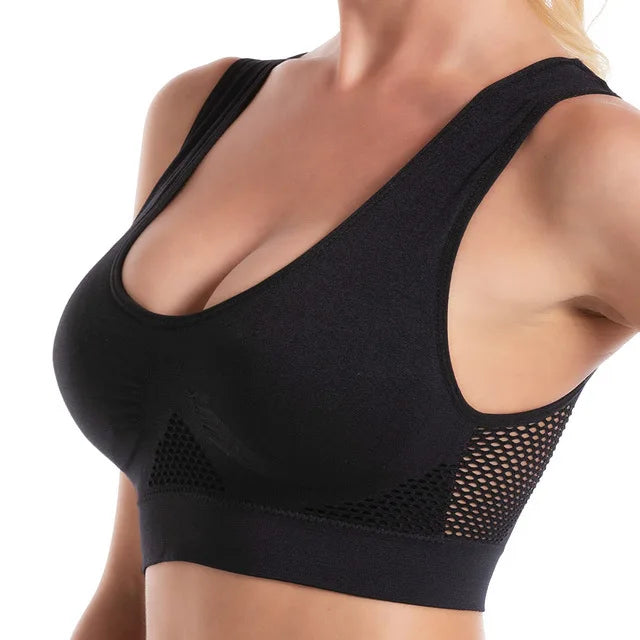 Women's Breathable Sports Vest Bra Sweat-absorbent Shockproof Pad Sports