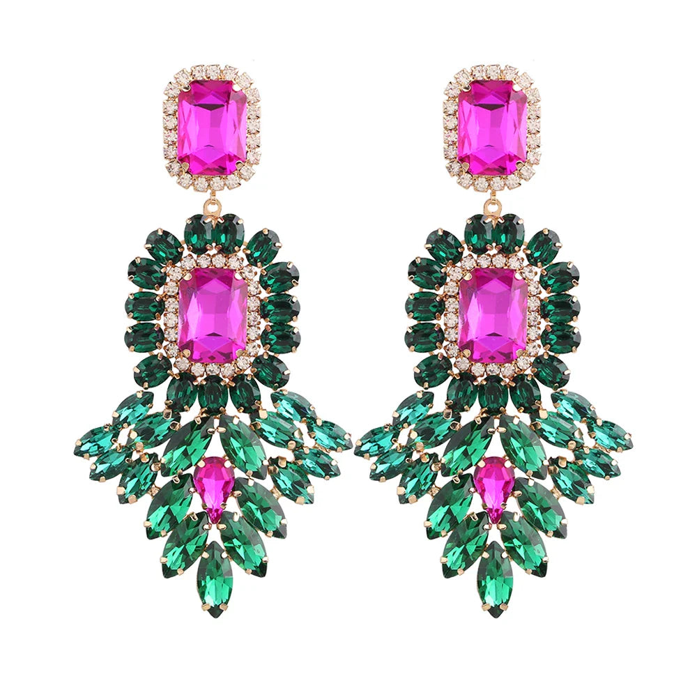 New Crystal Dangle Earrings For Women Rhinestone Earrings Weddings Ladies Party Fashion Jewelry Accessories Wholesale Gifts