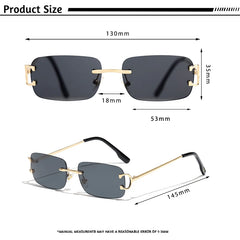 Sunglasses Men Rimless White Copper Small Square Sun Glasses For Women