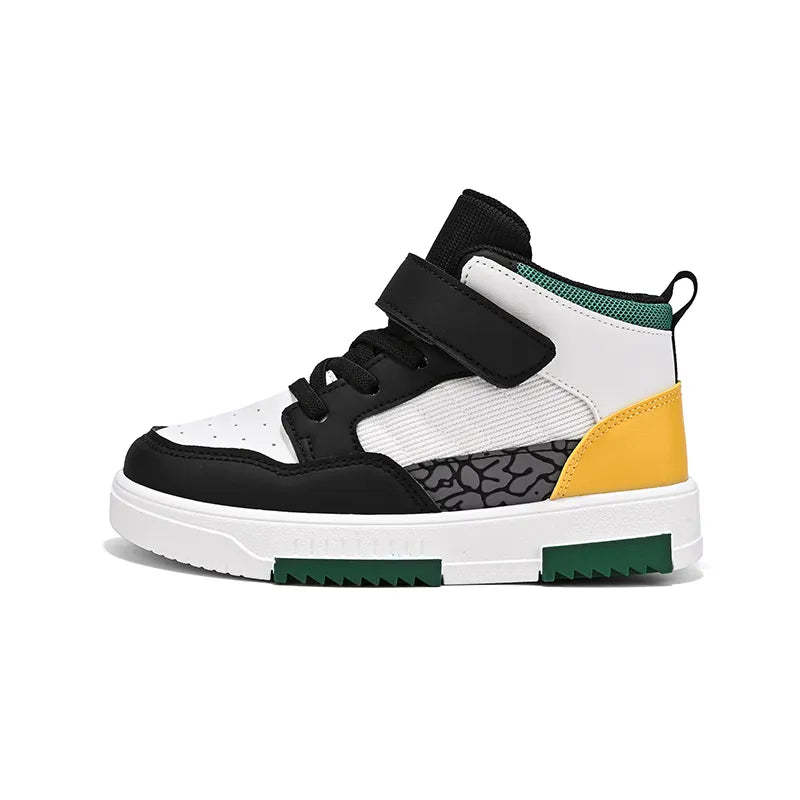 Brand Kids Board Shoes High Top Boys Girls Sneakers Leather Waterproof