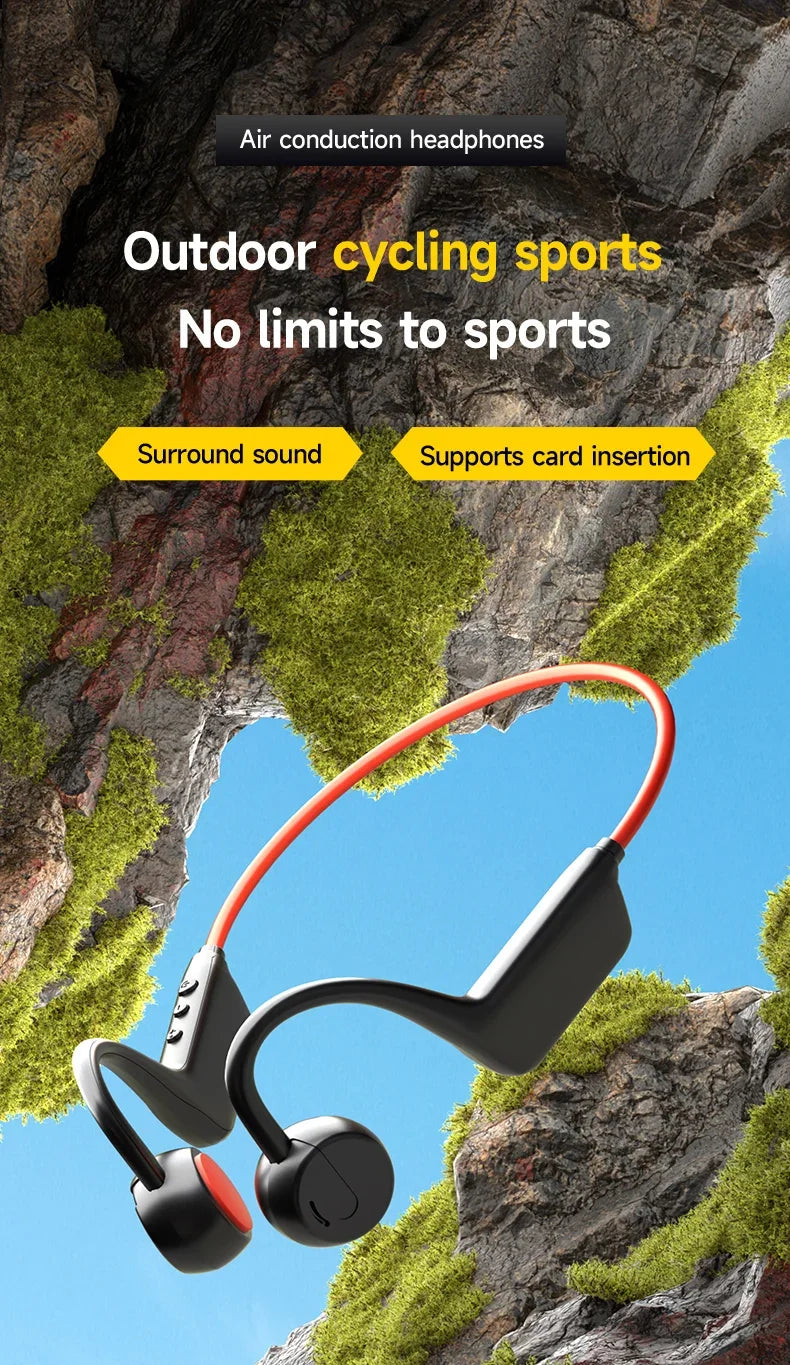 Bone Conduction Headset Wireless Swimming Sports Headphone IPX8 Bluetooth 5.4 With Mic Waterproof Exercise Fitness