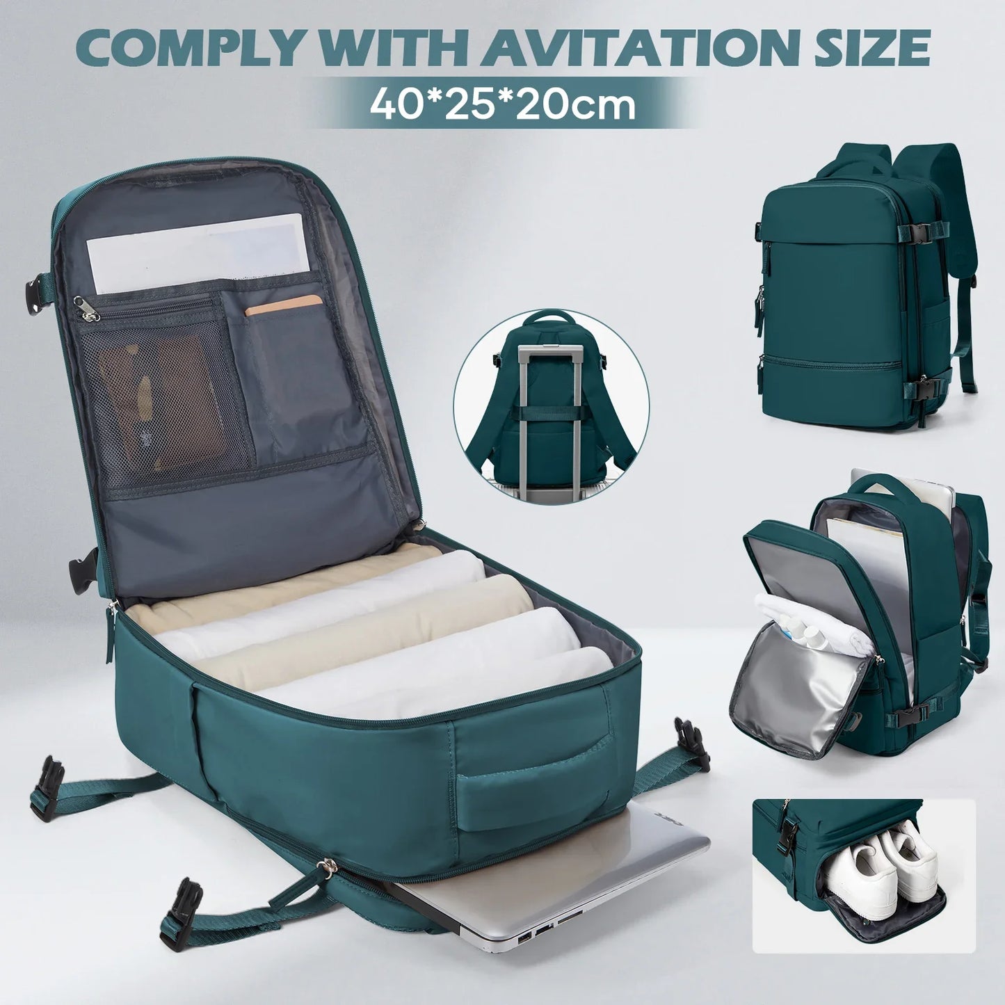Backpack Travel Cabin Airplane 40x20x25, Backpack Cabin for Ryanair Travel Suitcases 40x30x20 Men Cabin Hand Luggage Anti-theft