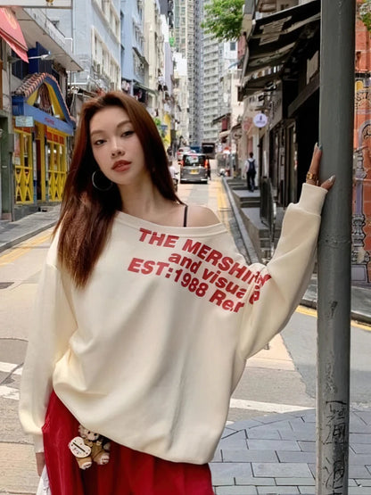Y2k Sexy Oversize T shirt Women Streetwear Print Long sleeve Basic Top Lady Fall Winter Korean Fashion Oversized Tees Shirt
