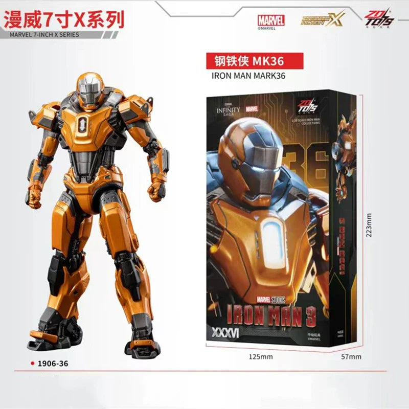 1:10 ZD Toys Iron Man MK38 Igor MK25 Striker MK26 Gamma MK36 Peacemaker MK40 MK15 Sneaky Action Figure Collections Gift