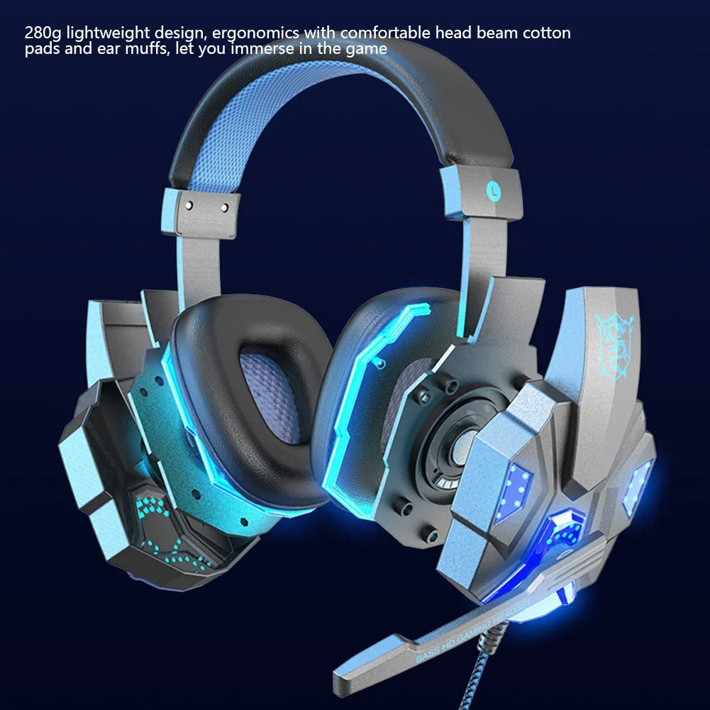Wired Gaming Headphones With Microphone Led Light For Computer PS4 PS5 Xbox