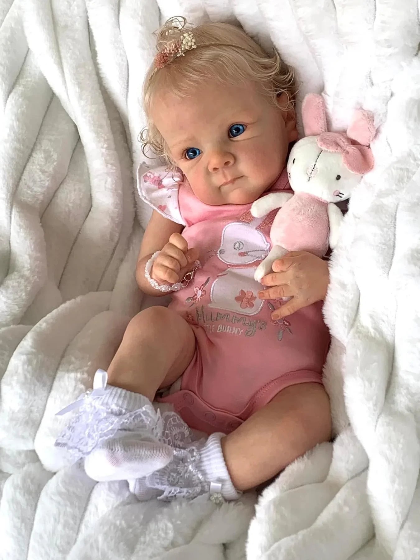 NPK 18inch Newborn Lifelike Doll Soft Touch Reborn Baby Bettie with 3D Skin Hand Root Hair Multiple Layers Painting Cuddly Toy