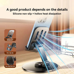 Metal Phone Tablet Holder 360° Rotation Anti Slip Foldable Adjustable Flexible