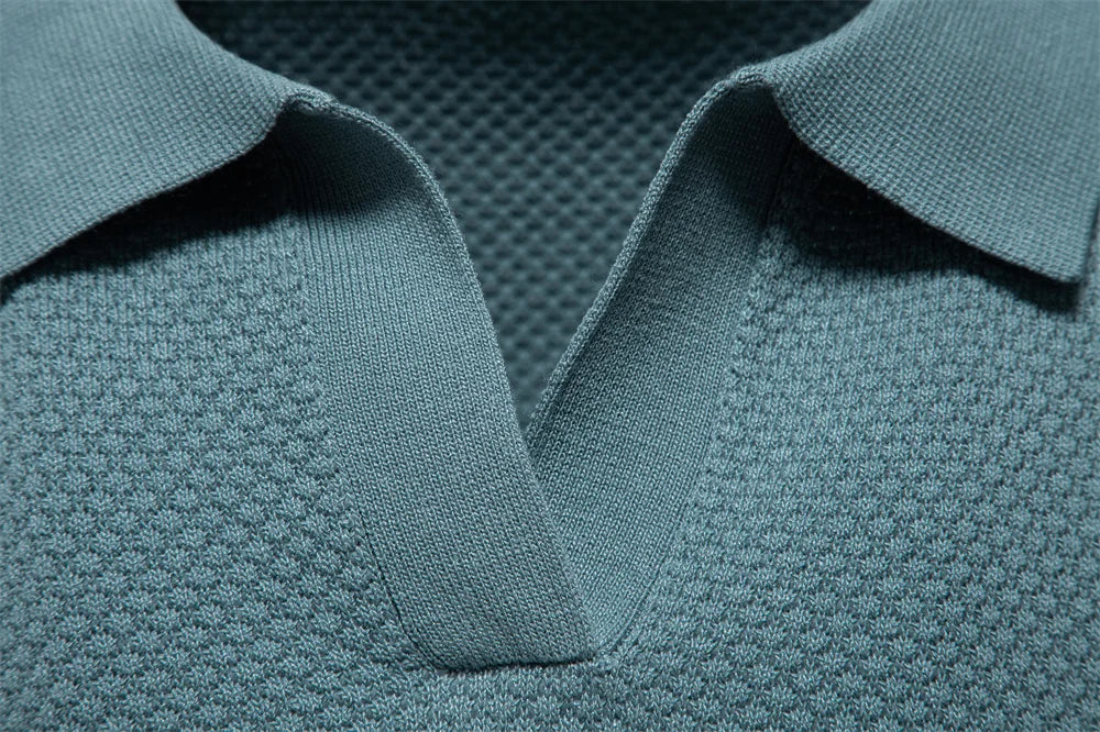 2025 New Summer Premium Solid Color Men's Golf Polo Shirt for Collared Breathable Fabric Social Casual Top Male Polo Shirts