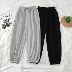 Gray women Sweatpants Autumn New Baggy Fashion Oversize Sports Pants Black