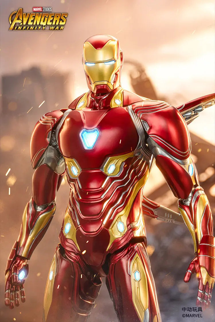 ZDTDS Original 1/5 36CM Iron Man MK50 MK3 LED lighting 10th Anniversary Memorial Collect Tony Stark Model Action Figure Gift
