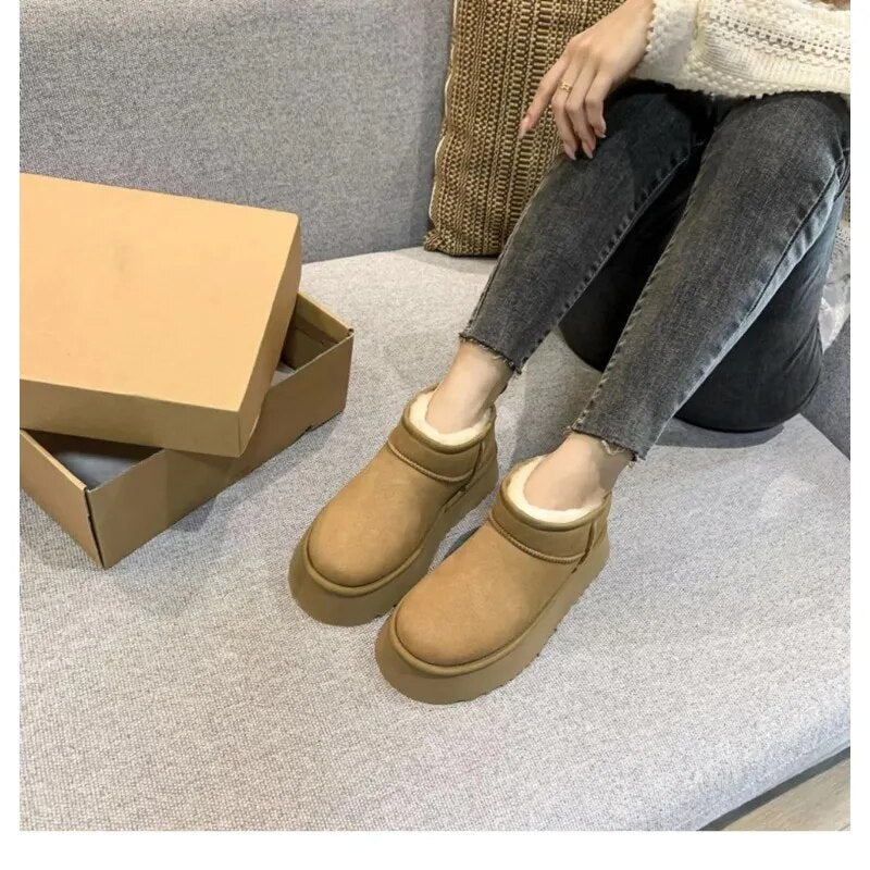 Sheepskin Wool Comprehensive Anti-skid Snow Boots Women's Mini Short Boots