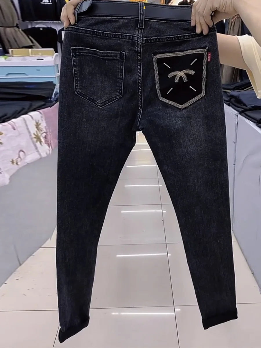 Y2k Women's Jeans Pencil Denim Pants Large Size High Waist Slimming Design  Pants