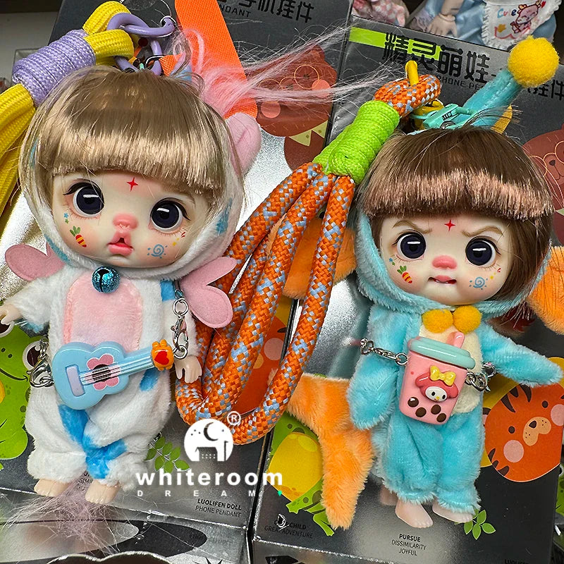 Mini Doll Dolls for girls Labbu doll pocket blyth Boy girl Doll Barbi cry Baby Rainbow Ball jointed doll Mobile phone Decoration