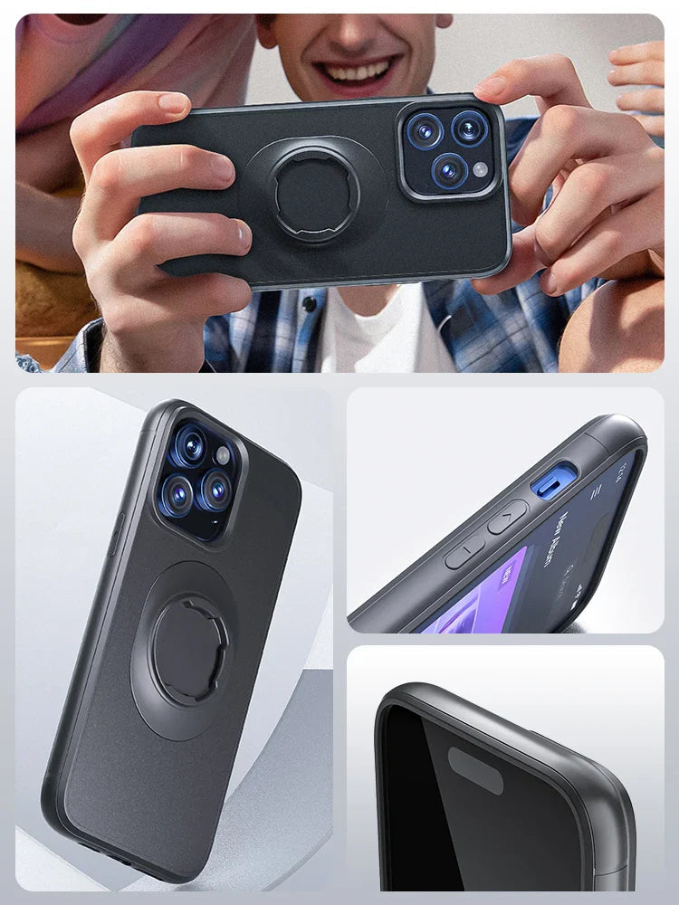 Shockproof Case for iPhone 17/16/15/14/13/12/11Pro Max Quad-Style Motorbike / Bicycle Phone Holder/Car Mount with Lock-in Design