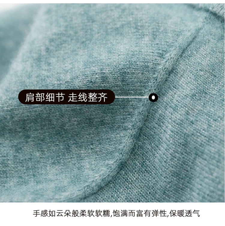 Merino Wool Hot Cardigans Men Lapel Pullover Long Sleeve POLO Neck Sweaters