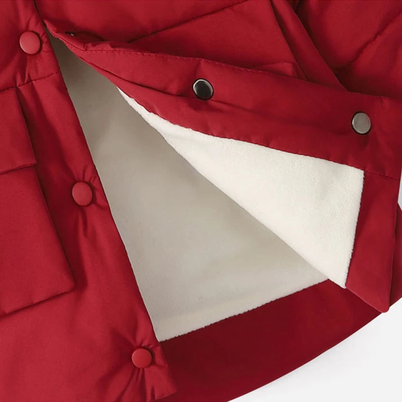 Winter Girls Boys Warm Cotton Coats Fleece Thick Children's Outerwear Baby Jacket