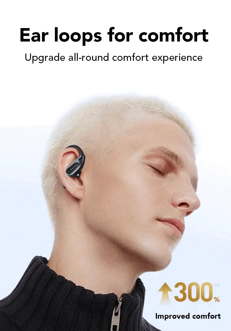 ERAZER XT80 Sports Wireless Headphones with Mics, Button Control, LED Power Display,Hifi Stereo Sound