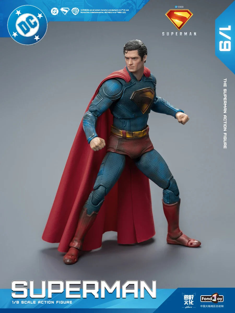 2025 Original Fondjoy David Corenswet Superman Action Figure 1/9 New SupermanFigure PVC Joint Movable Kid Toy Boy Gift