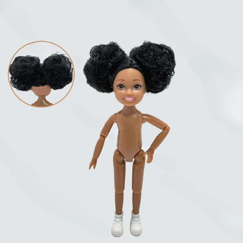 5-inch Little Doll Tan Skin 14.5cm Height Girl Dress Up Toy for Children Girls
