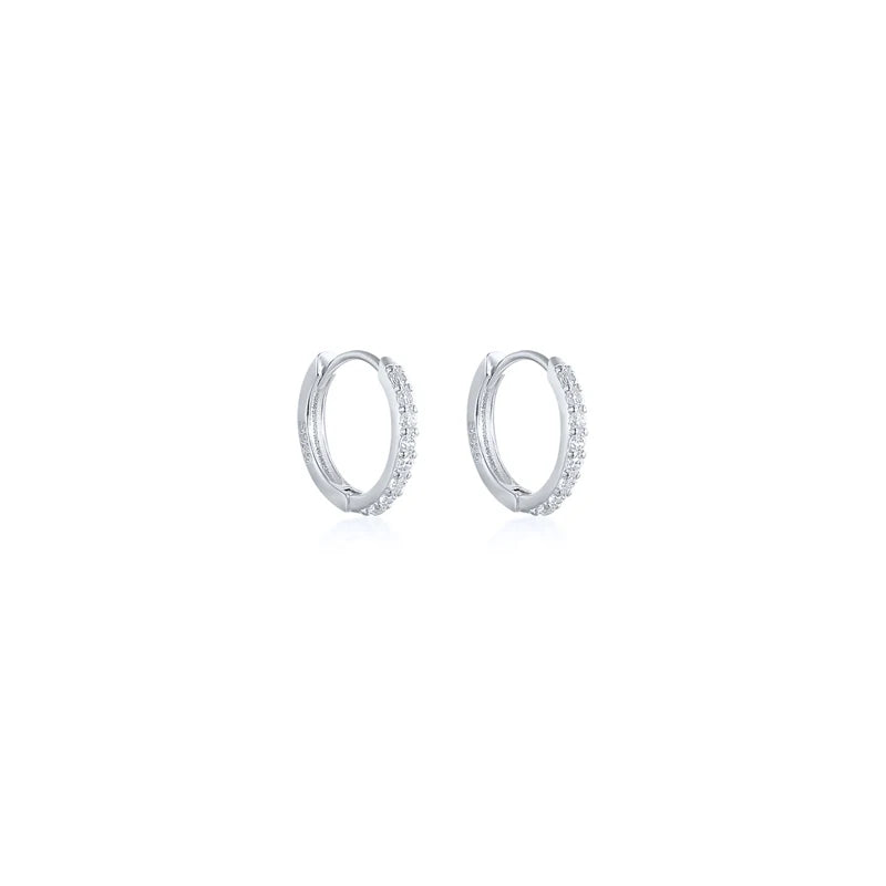 CANNER Ins Star Anise 925 Sterling Silver  Earring For Women Hoop Earrings Crystal Fine Jewelry Glossy 18K Gold Mom Gift Trend