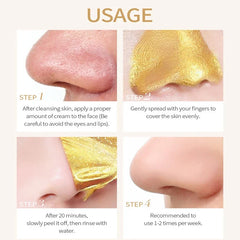 24K Gold Snail Collagen Peel Off Mask Reduce Blackheads Deep Cleaning Oil-Control Shrink Pores Hydrating Smooth Face Skin Care