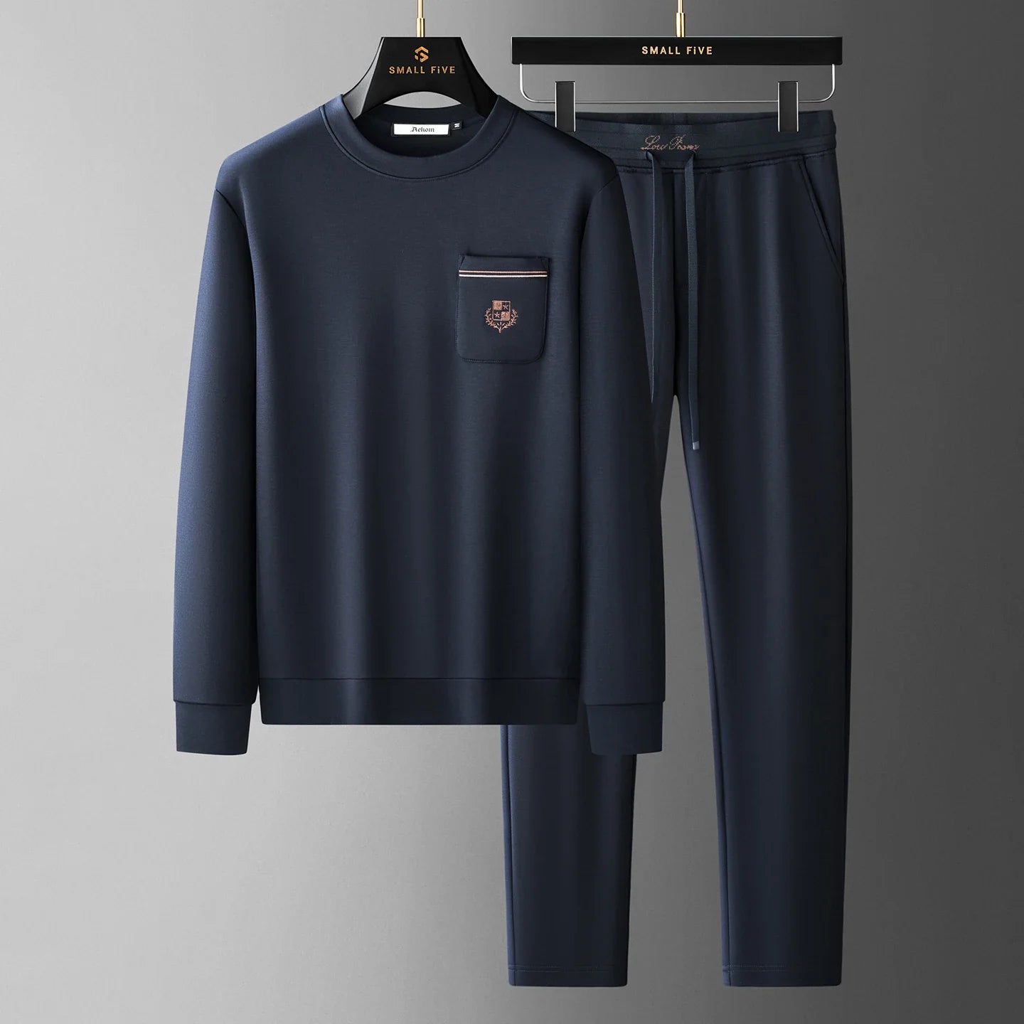 JSBD Autumn Light Luxury Italian Old Money Style Two-piece comfortable air-layer cotton men's sweatshirt casual sportswear set