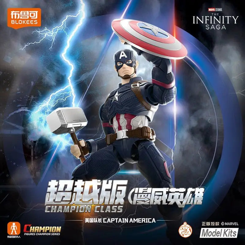 Original Blokees Marvel Champion Class Captain America Anime Figure Action Assembly Building Collection Model Toys Hobby Gifts
