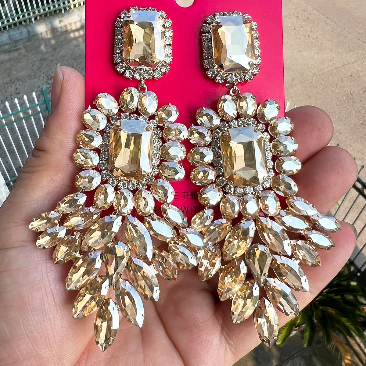 New Crystal Dangle Earrings For Women Rhinestone Earrings Weddings Ladies Party Fashion Jewelry Accessories Wholesale Gifts