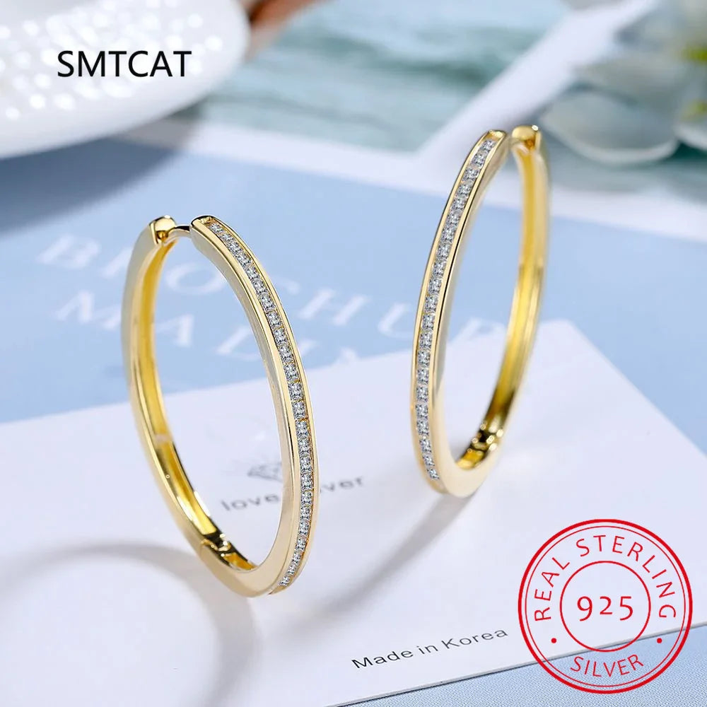 Princess Cut Moissanite Diamond Hoop Earring 925 Sterling Silver for Women 18k Gold Sparkling Square Huggie Fine Jewelry