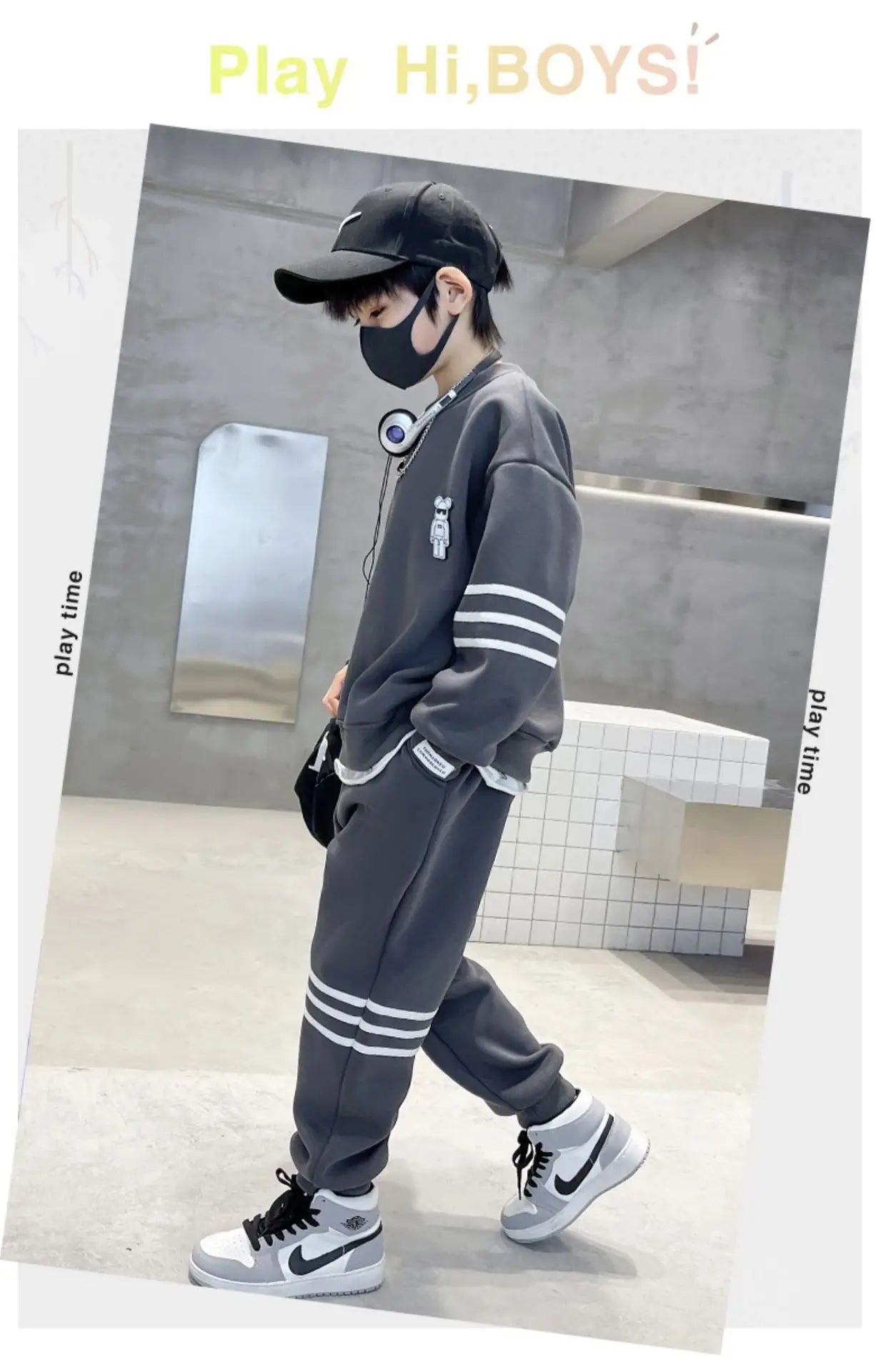 Autumn Children Boy Clothes Set Stripe Sweatshirts and Pants 2PCS Suit Teenage Girls Pullover Top Bottom Outfits Tracksuits