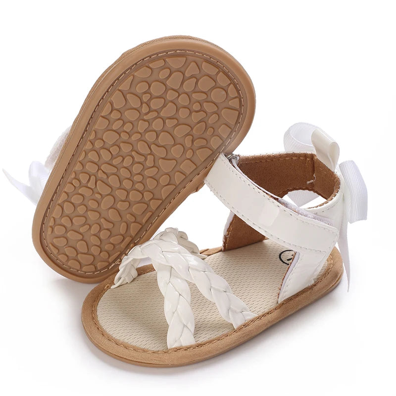 Cute Pre School Summer Sandals White Baptist Princess Casual Soft Rubber