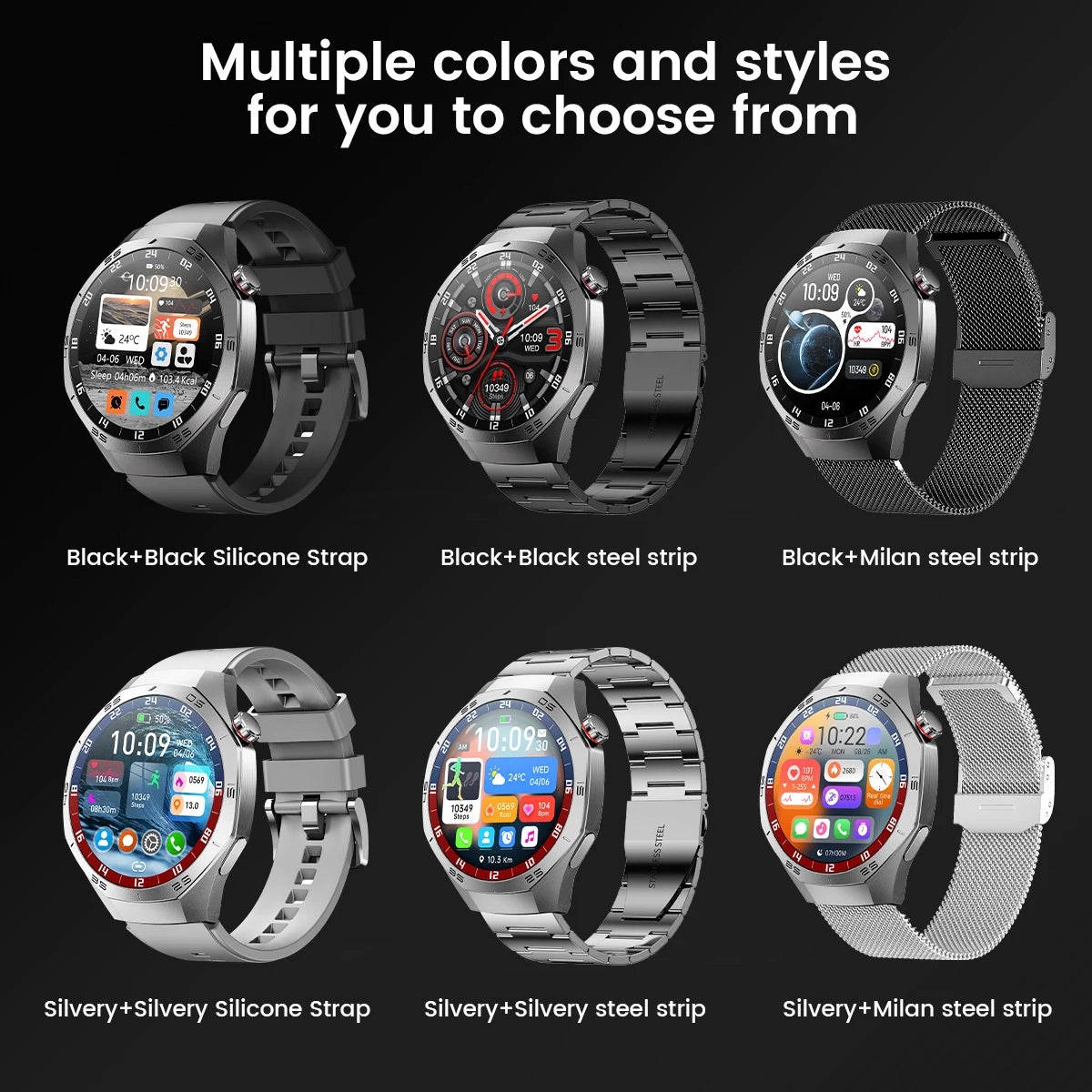 Round GPS Smart Watch Waterproof BT Call Men SmartWatch for Women Health Monitor 100+Sport Smart Band DIY Watch Faces Best Gifts