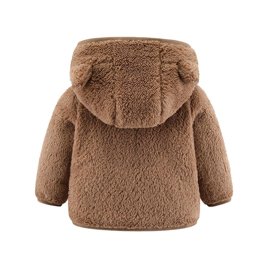 Spring and Autumn Children's Fleece Coat Baby Bear Ears Long Sleeve Warm Jacket