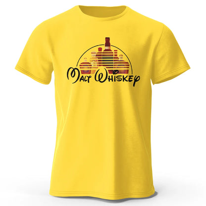Men's Malt Whiskey Printed T-Shirt 100% Cotton Oversized Funny Graphic Tees for Men Women Summer Tops
