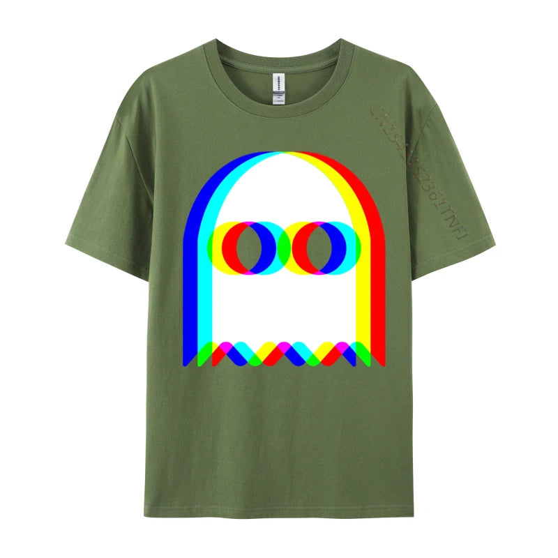 Funny Ghost Trippy Vaporwave Halloween Techno Rave EDM Music New Coming Normal Cool T Shirt Cotton Fabric Men Tops & Tees