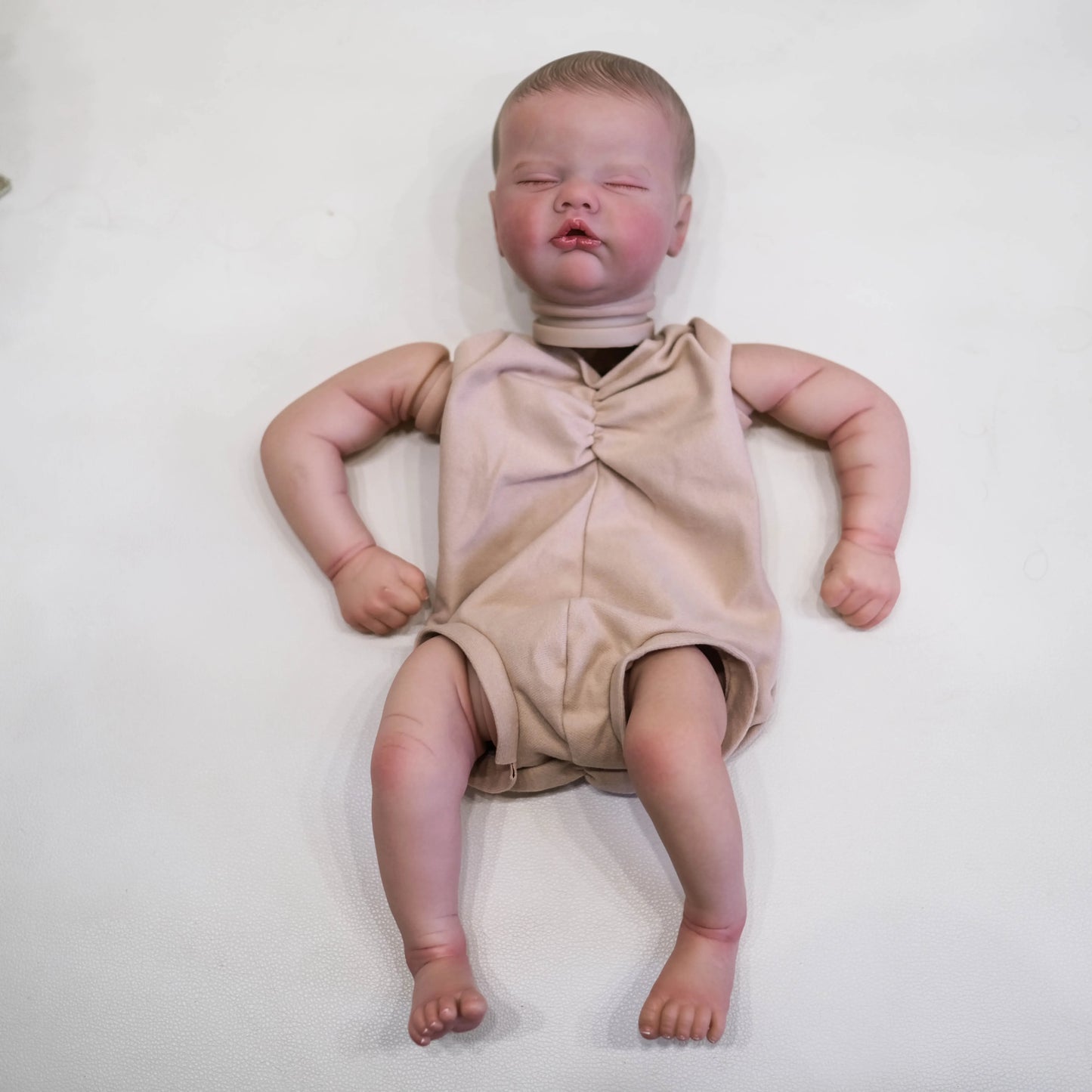 NPK 19-inch Lifelike Reborn Quinbee Doll Finished Size with Painted Details Veins - Collectible Baby Figure Kit