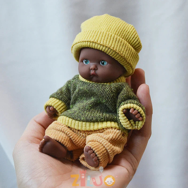 12cm Reborn Dolls Mini Palm Dolls Simulation Baby Dress Up Doll Reborn Doll Girls Boys Boneca Toys for Kids Munecas Reborn 1/12
