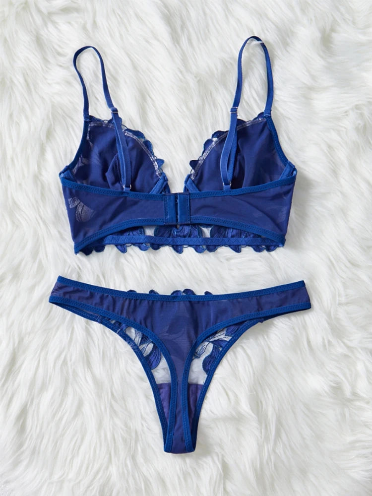 Underwear For Women Steel Ring Push Up Bra Bielizna Tulle Embroidery Lingerie