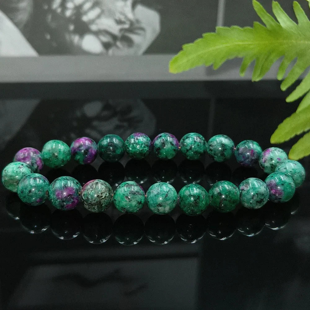 8MM Natural Epidote Zoisite Stone Bead Bracelet Homme Quartz Lava Tiger Eye Bracelet Made of Natural Stone Jewelry for Women