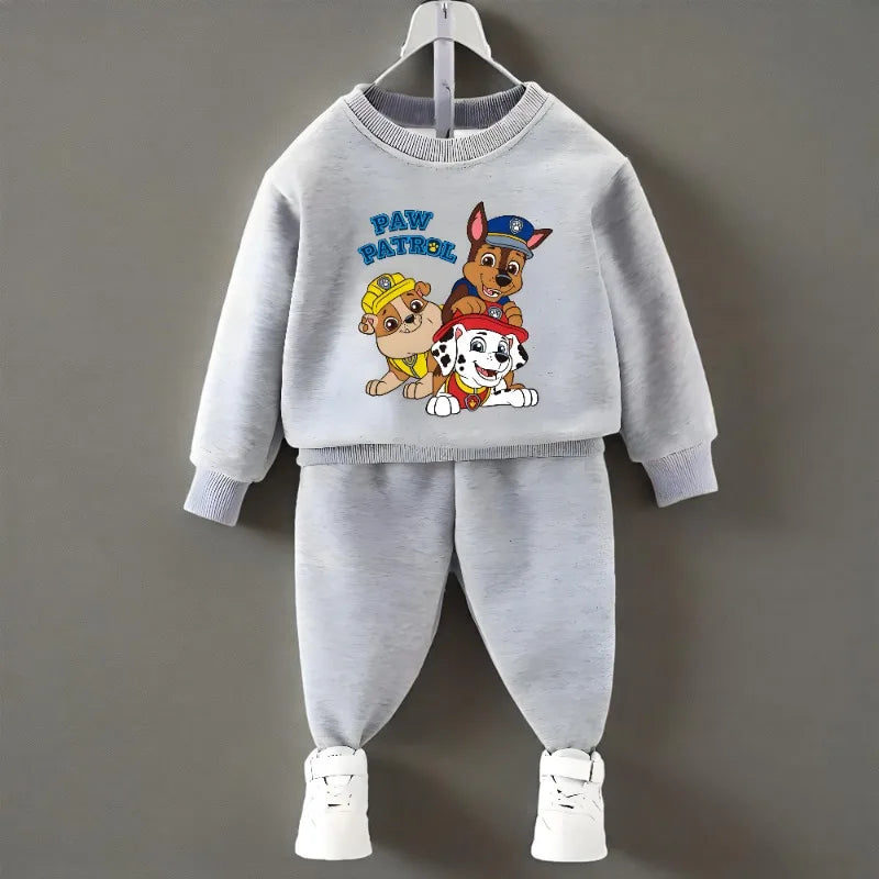 PAW Patrol Spring Fall Boys O Neck Pullover and Sweatpant Two Piece Set Children's Casual Hoodies Sets Kids Sport Clothes Suit