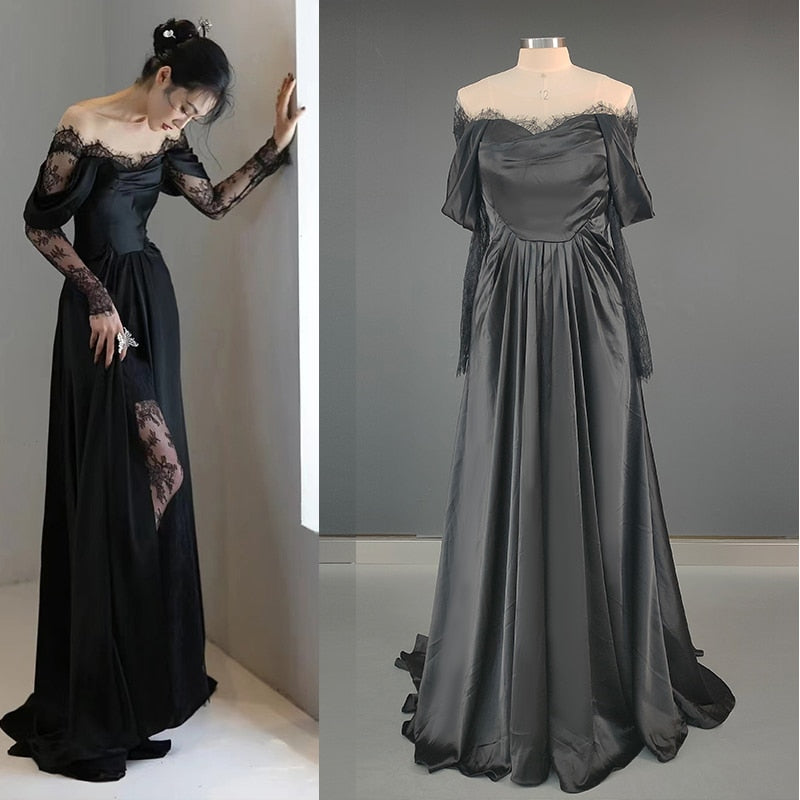 White Bridesmaid Dresses: Off Shoulder Lace Wedding Gowns Big Size A Line