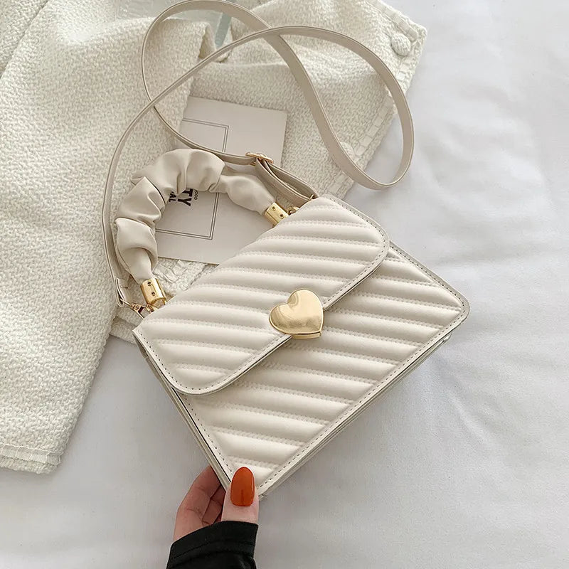 Fashion Texture Pleated Handbag Spring Tide Single Shoulder Messenger Bag