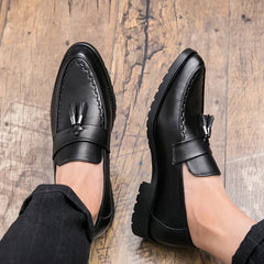 Men Tassel Loafers Leather Formal Shoes slip on Elegant Dress Shoe