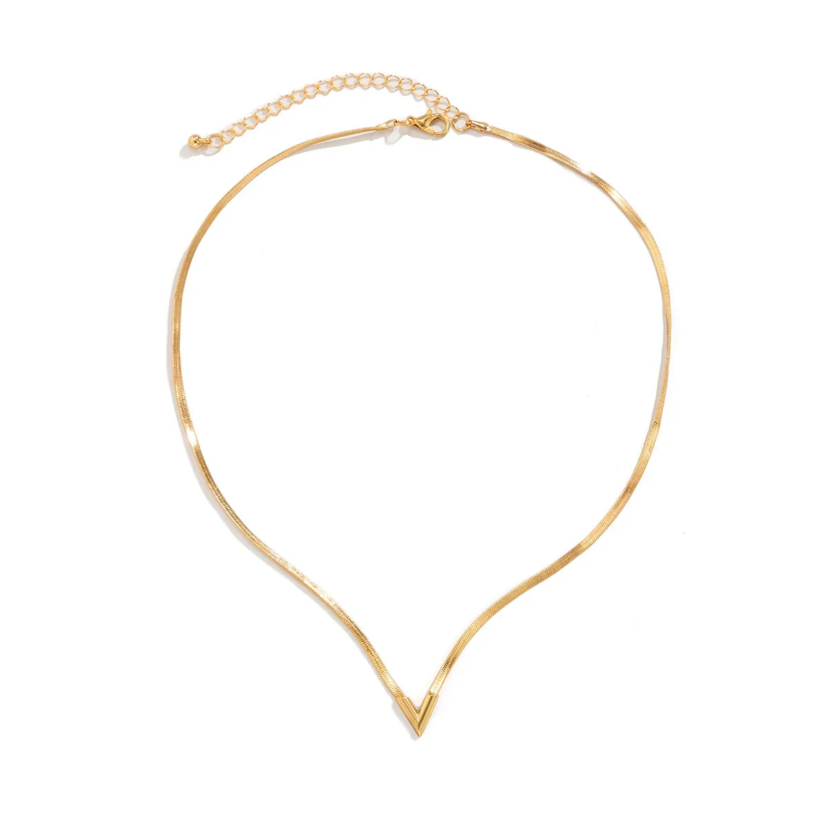 Salircon Fashion Simple Flat Snake Clavicle Chain Necklace Men Creative V Shape Pendant Choker Party Jewelry Accessories Gifts
